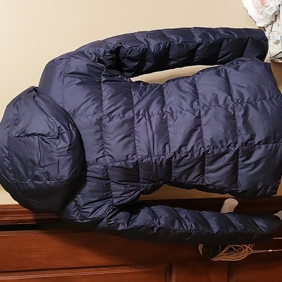 Quince Light weight Down Hooded Jacket Navy Blue XS - Picture 7 of 8